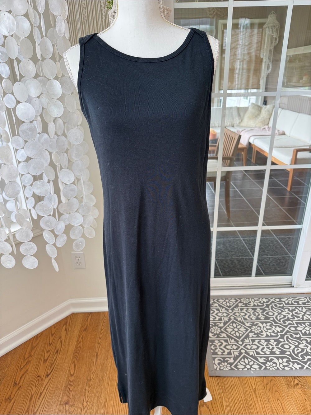 Eddie Bauer 100% Cotton Black Sleeveless Maxi Dress - Timeless Everyday Style